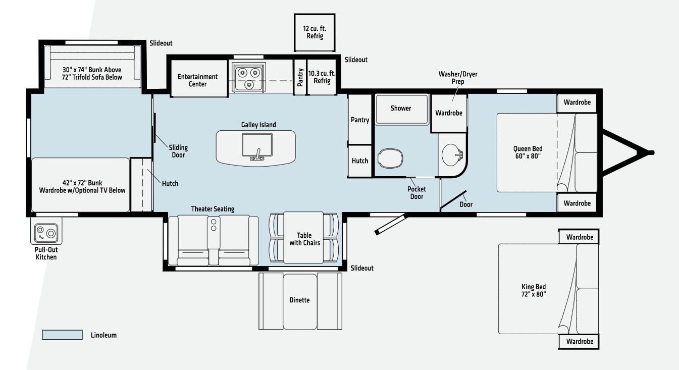 Best 2 Bedroom Travel Trailer Floor Plans   Winnebago Voyage Floor Plan 